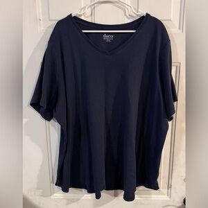 Denim & Co. Women's Short Sleeve Navy Top